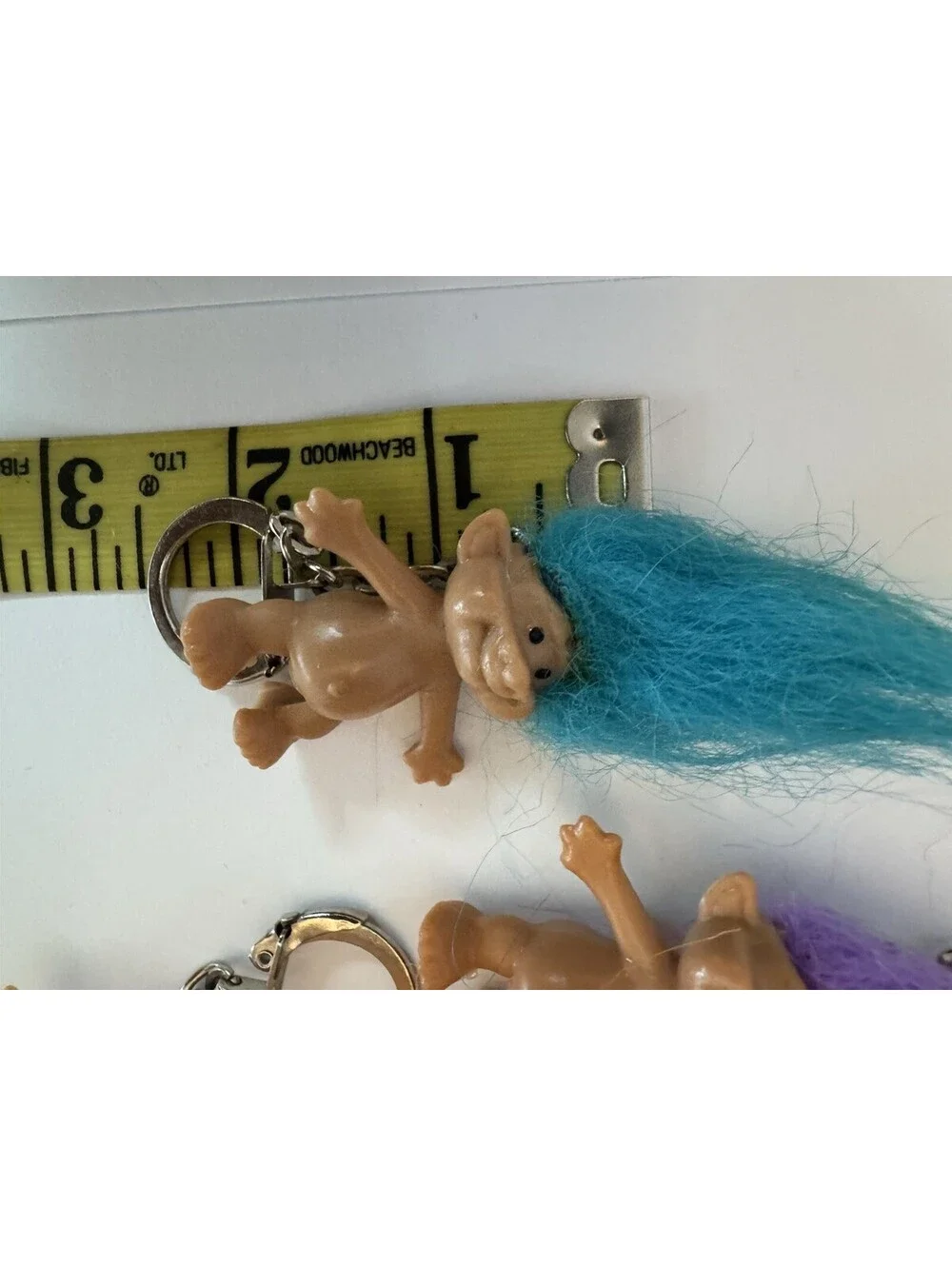 Vintage Acme 1991 Troll Keychains Lot of 8 Neon Hair Mini Troll Dolls Hong Kong